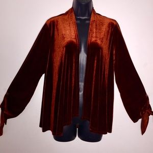 W5 Velvet Velour Draped Cardigan